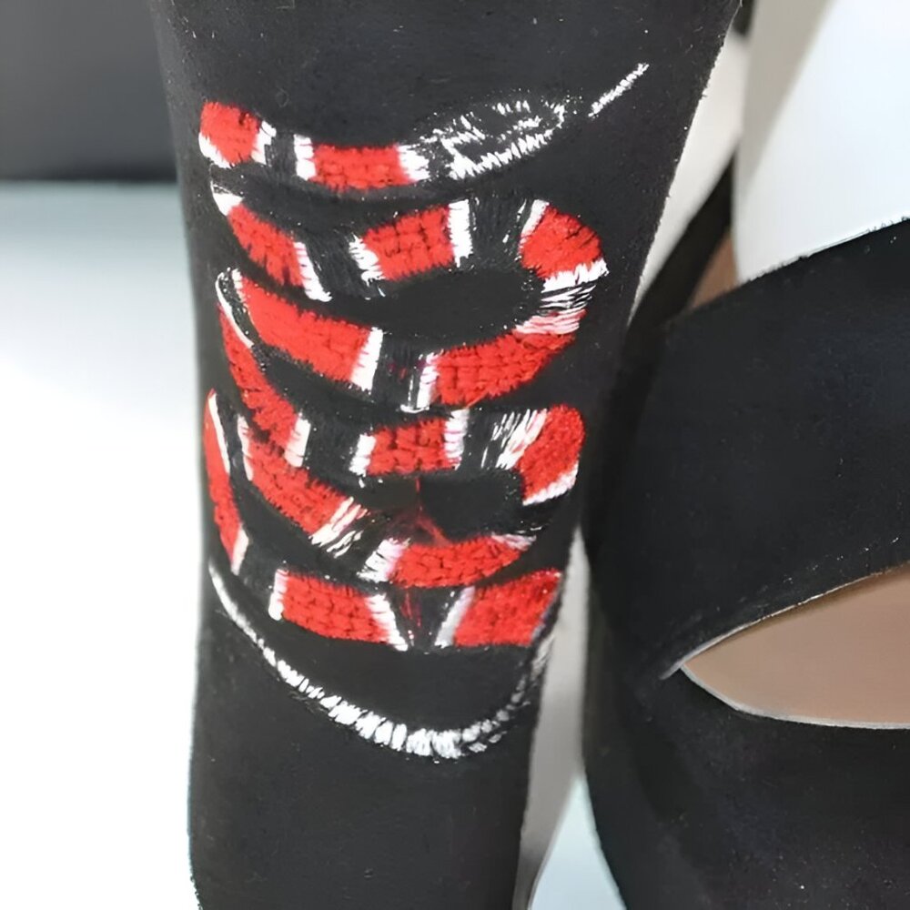 Black Red Python Snake Goth Femme Mod Drag Strapp… - image 2